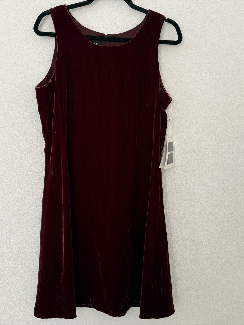 NWT Patrick Collection Burgundy Velvet Dress - Size L Rayon/Silk Party Cocktail